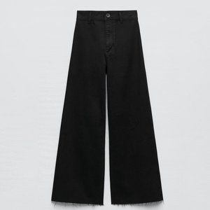 NWT Zara Black Wide Leg High Rise "The Marine Straight"Jeans, size EU 34, US 2